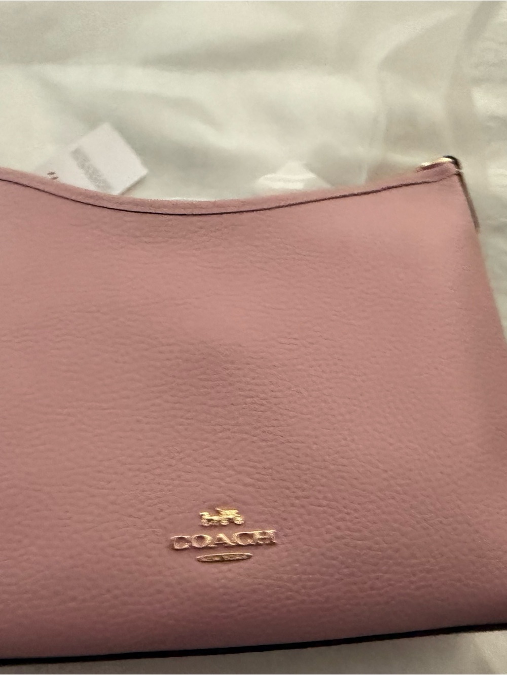 Coach Pebbled Leather Shoulder Bag in Carnation with Gold Hardware - Picture 2 of 8